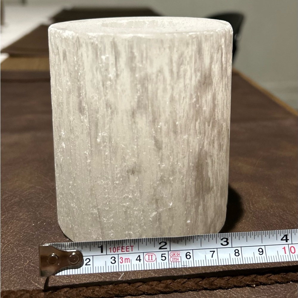 Selenite crystal candle holder